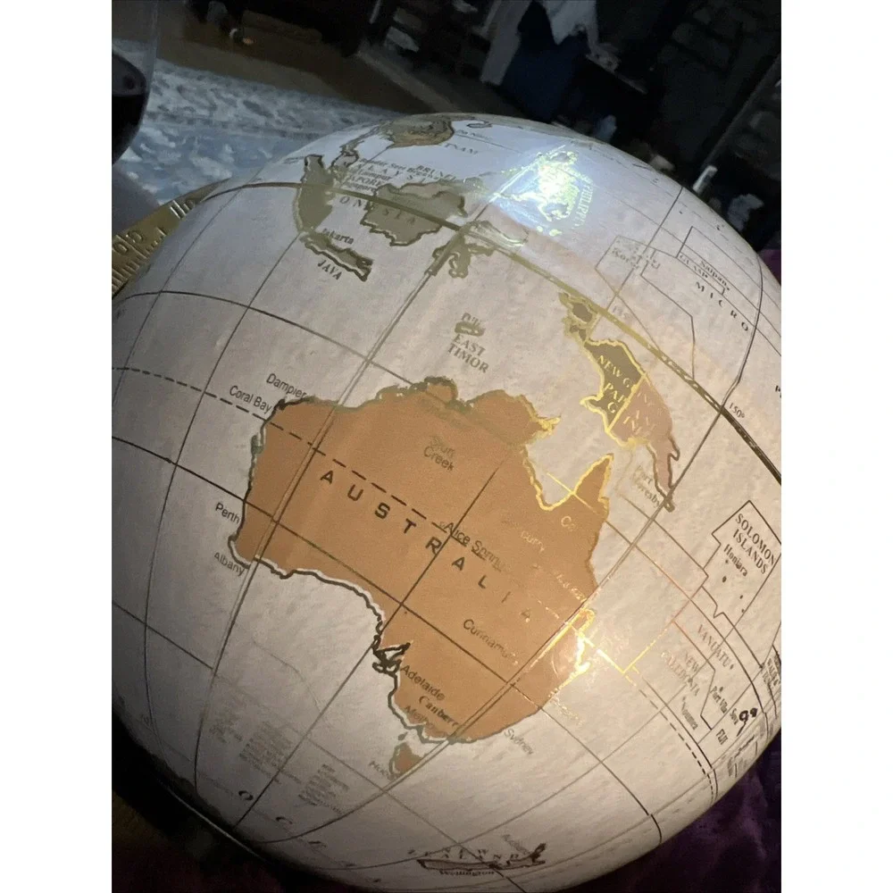 Hobby Lobby Globe with Wooden Base and Gold Detailing 14.5